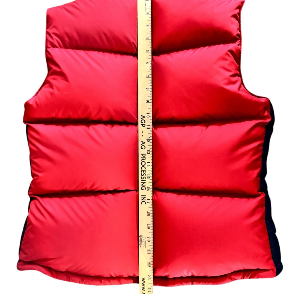 Ralph Lauren Women’s Down Puffer Vest Red & Navy L Big Pony Logo Preppy Ski - Picture 7 of 14